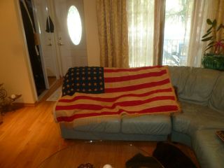 Large Vintage 48 STAR FLAG American US 65inch X 45 inch Eagle Extra Heavy 2