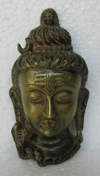 Vintage Old Hand Carved Brass God Lord Shiva Statue Sculpture 2