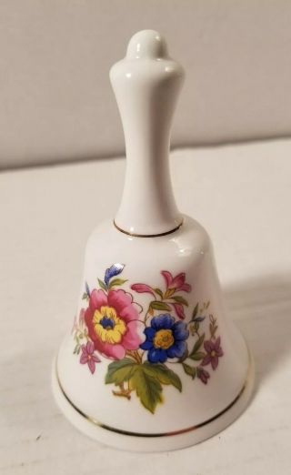 Royal Grafton Collectible Porcelain Bell Fine Bone China Flowers Wth Gold Trim