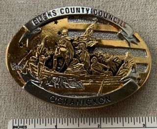 Vintage Camp Ockanickon Boy Scout Belt Buckle Bucks County Council Bsa Scouts Pa