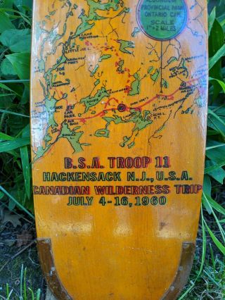 VINTAGE 1960 OLD TOWN BOY SCOUTS B.  S.  A.  CANOE PADDLE - 5ft Hackensack Troop 11 2