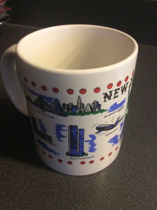 Vtg York City Twin Towers World Trade Center Coffee Mug Cup Euc