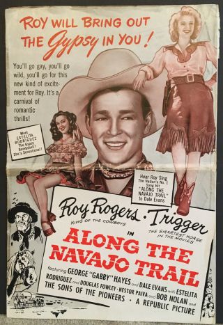 Roy Rogers Vintage 1945 16 Page Along The Navajo Trail Pressbook 12x18