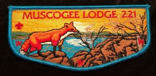 Oa Muscogee Lodge 221 Bsa Indian Waters Council Patch Fox Flap