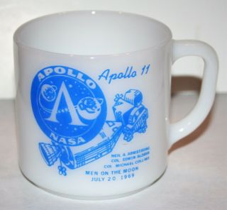 Vintage 1969 Federal Apollo 11 Milk Glass Coffee Mug Nasa Neil Armstrong Moon