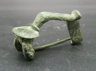 Ancient Roman Bronze Knee Brooch,  2nd - 4th Century Ad