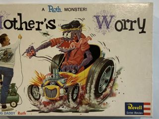 VINTAGE Revell MOTHER’S WORRY Ed Big Daddy Roth MODEL KIT 63 Rat Fink M 3