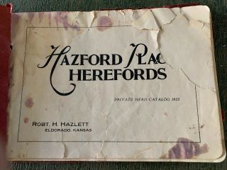 Vintage Book Hazford Hazeford Place Herefords by Robt H Hazlett Cattle Geneology 2