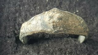 Very Rare Little Post Medieval Heraldic Shield Ring Please R/d Description L130o