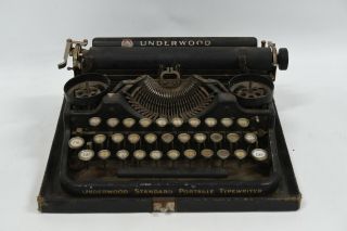 Underwood Standard Portable Typewriter - 3 - Bank Black Model - Vintage 1920 
