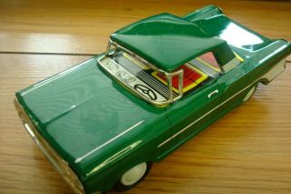 5 VINTAGE TIN FRICTION FORD GALAXIE 500 ' S - 6 1/2 