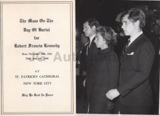 Robert F.  Kennedy Funeral Service Program & Wire Service Photo
