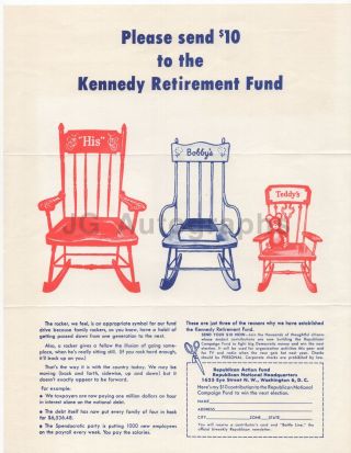 Orignal Anti John F.  Kennedy Republican Donation Flyer
