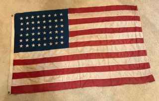 Vintage Authentic Ww2 Era 48 Star American Flag,  Size 41 " X 57”