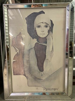 Vintage Christine Rosamond Lithograph Matted Framed
