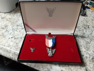 Sterling Silver Eagle Scout Award Medal And Pin W/display Box Vintage 1960s