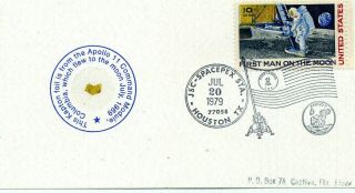 Apollo 11 Flown Kapton Foil With Special 10th Anniversary Cancel From Jsc