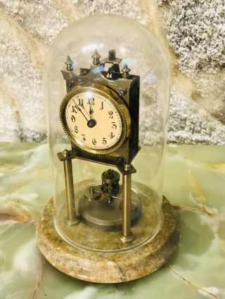 400 Day Vintage Antique Germaney Disk Pendulum Anniversary Clock