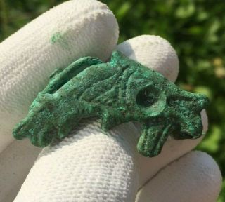 Ancient Roman Bronze Zoomorphic Fish Fibula Brooch - 300/400 Ad