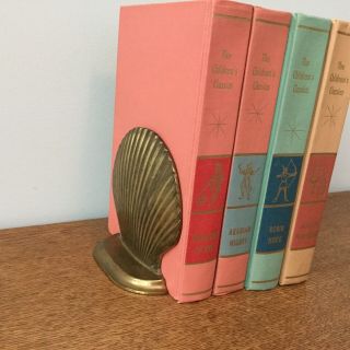 Vintage Brass Seashell Bookend Single Sea Shell Scallop Book End 5 " Tall
