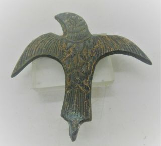 European Finds Ancient Roman Bronze Decorated Military Eagle Application