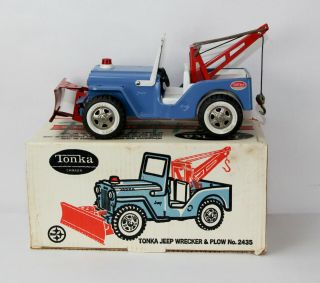 Vintage Canadian Tonka Caa Jeep Wrecker & Plow No.  2435 W/ Box