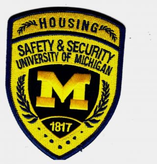 Campus Police Patch University Of Michigan Safety And Security Housing Police