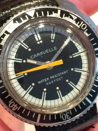 Vintage Caravelle Bulova 666 Divers Ladies / Boys Watch Rotating Bezel,  2 Straps