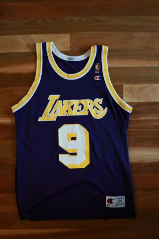 Nick Van Exel Vintage La Lakers Champion Nba Jersey Size 44