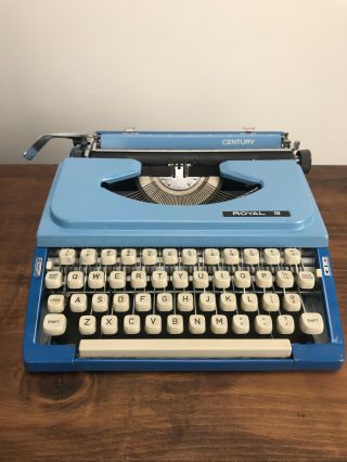 Vintage 2 Blue Royal Century Typewriter -