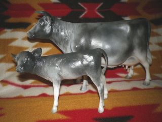 Breyer Cm Char/stein Cow And Calf Pair Custom Take A Look For Play Or Display