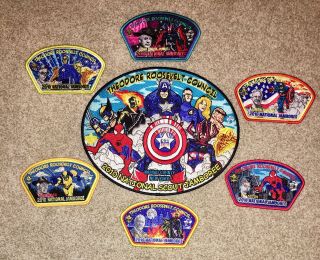 Boy Scout Theodore Roosevelt Council 2010 National Jamboree Marvel Patch Set