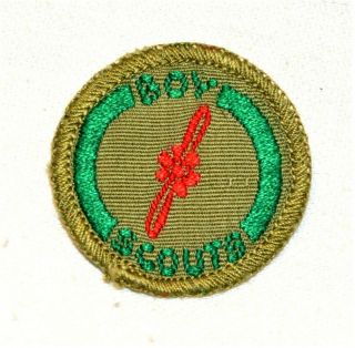 Nos Propeller Boy Scout Air Mechanic Proficiency Award Badge White Back