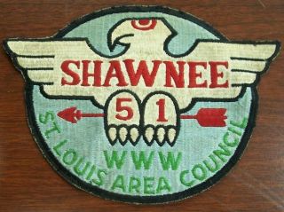 St Louis (Area) Council and Shawnee Lodge 51 Boy Scout patches; Tomahawk Trail 2