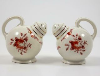 Vintage Handpainted Japan Porcelain Teapot Salt & Pepper Shakers Flowers