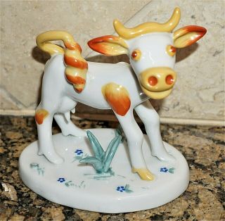 Walter Bosse Metzler & Ortloff Cow In Field Figurine Germany