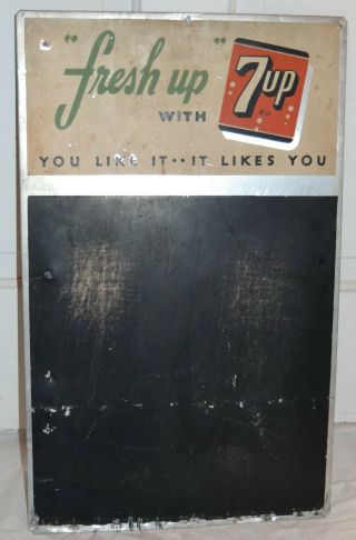 Vintage 7up Soda Chalkboard Menu Sign Advertising Sign Metal