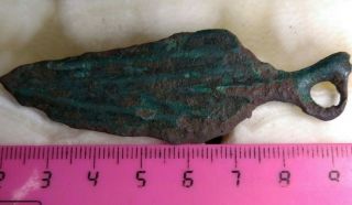 Ancient Viking bronze large pendant amulet warrior 