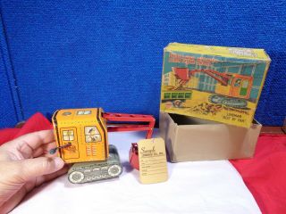 Vintage Linemar Japan Tin Litho Toy Steam Shovel
