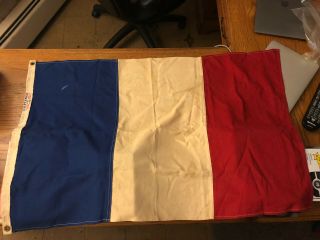 Vintage Flag,  France 2x3,  Defiance 100 Cotton French Blue White Red