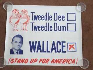 TWO Authentic Governor George Wallace For President Campaign Posters (VG Cond) 2