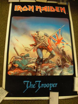 Iron Maiden Trooper 806 Vintage Blacklight Poster 23 X 35 1984 Funky