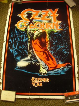Ozzy Osborne Blizzard Of Oz 966 Vintage Blacklight Poster 23 X 35 1984