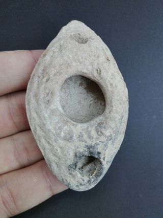 Ancient Roman Oil Lamp Antique Pottery Old Handmade Authentic 100 - 200 Ad