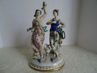 Antique / Vintage Dresden Figurine Porcelain Ladies - Germany