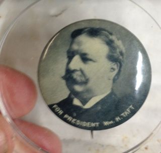 Ca.  1908 William H.  Taft Presidential Campaign Pin Button 1 1/2 " Gop