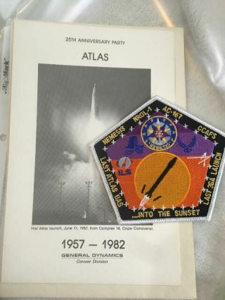 Atlas 25th Anniversary Invite And Patch Last Launch 39a Rare Stuff