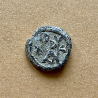 Early Byzantine Lead Seal Of John Officer With Block Monograms (6th Cent. ).