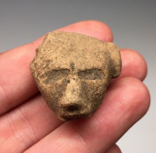 Pre - Columbian Terracotta Early Form Pottery Human 