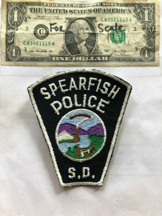 Rare Old Spearfish South Dakota Police Patch Un - Sewn In Great Shape